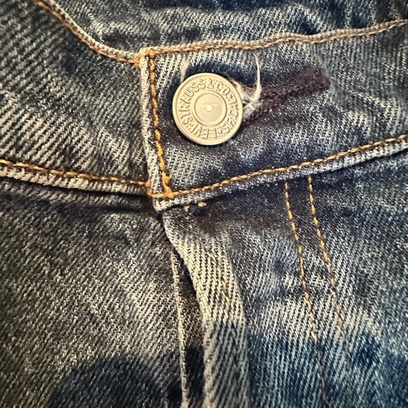 Levi's 501 Blue Jean Shorts High-Waisted Distressed - Picture 7 of 7